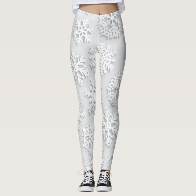 Schneeflockenmuster Leggings (Vorderseite)