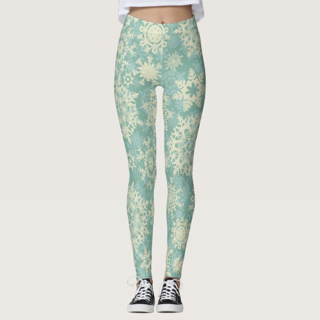 Schneeflockenmuster Leggings (Vorderseite)