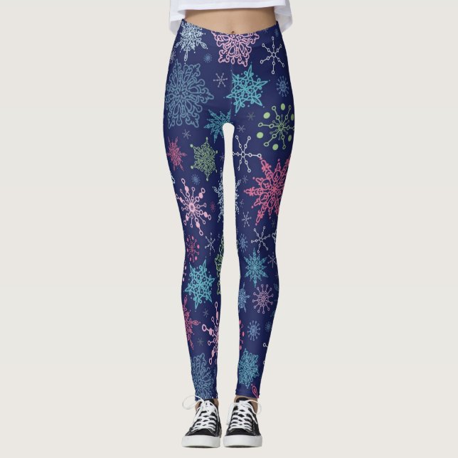 Schneeflockenmuster Leggings (Vorderseite)