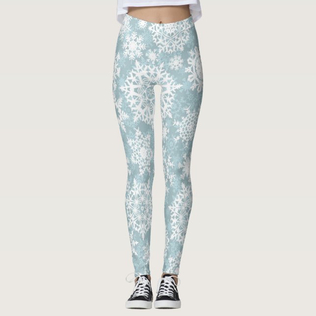 Schneeflockenmuster Leggings (Vorderseite)