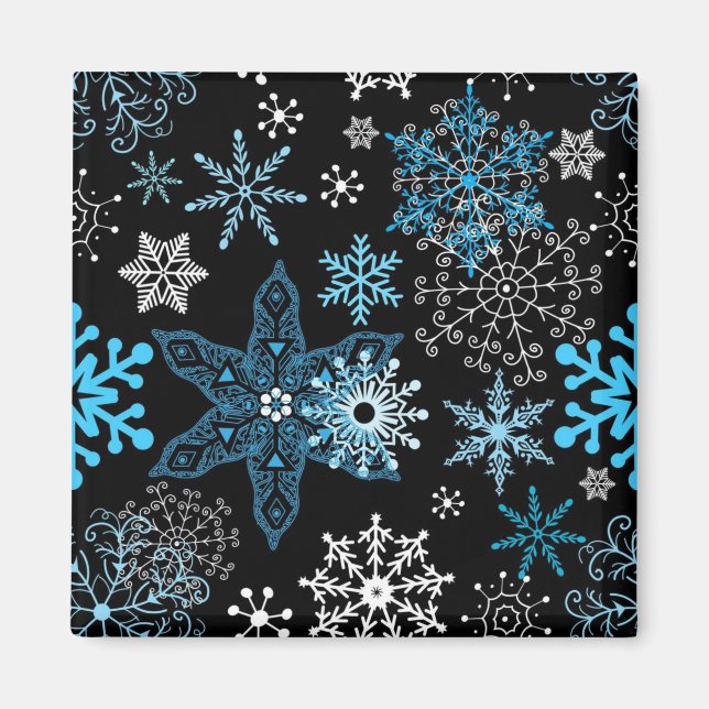 Schneeflockenmuster Magnet (Vorne)