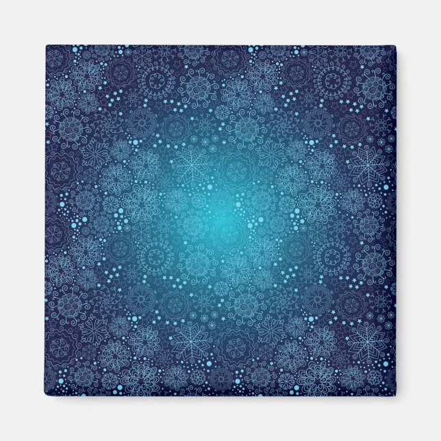 Schneeflockenmuster Magnet (Vorne)