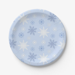Schneeflockenmuster Pappteller