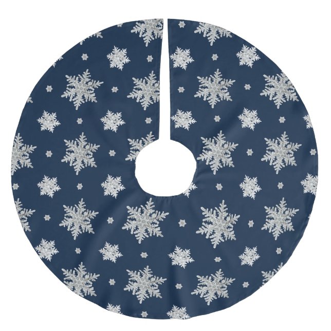 Schneeflockenmuster Polyester Weihnachtsbaumdecke (Vorderseite)