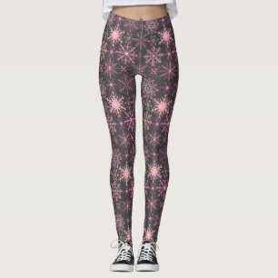 Schneeflockenmuster Rosa D Grau BG Leggings