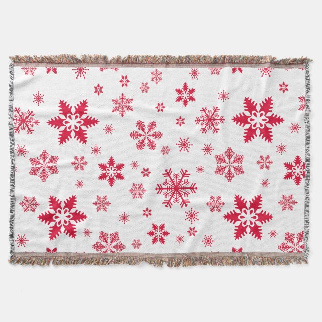 Schneeflockenmuster, Rote Schneeflocken, Schnee, W Decke (Vorderseite)