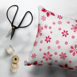 Schneeflockenmuster, Rote Schneeflocken, Schnee, W Dekokissen