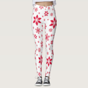 Schneeflockenmuster, Rote Schneeflocken, Schnee, W Leggings
