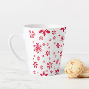 Schneeflockenmuster, Rote Schneeflocken, Schnee, W Milchtasse