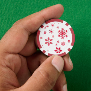 Schneeflockenmuster, Rote Schneeflocken, Schnee, W Pokerchips