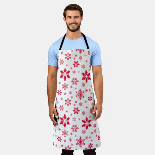 Schneeflockenmuster, Rote Schneeflocken, Schnee, W Schürze