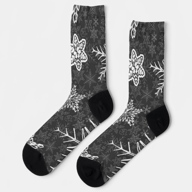 Schneeflockenmuster Socken (Linkes Detail)