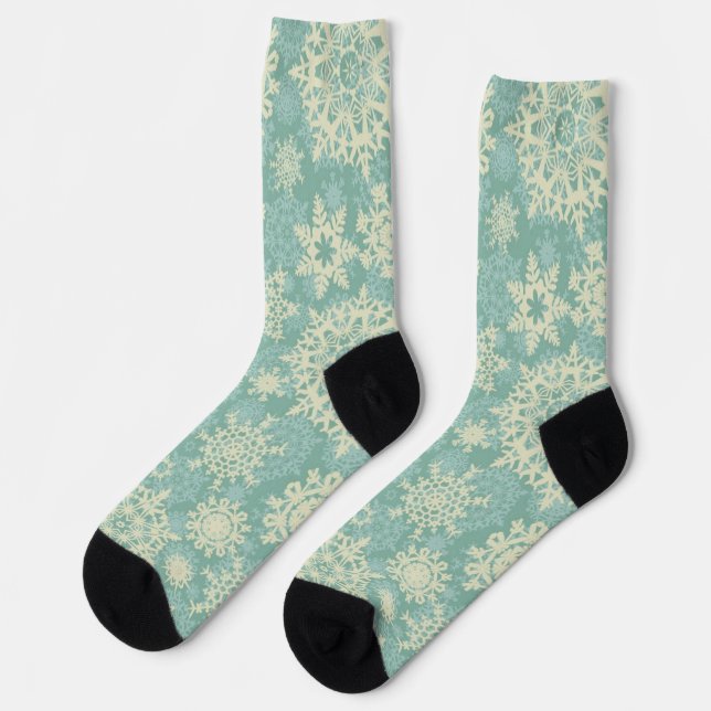 Schneeflockenmuster Socken (Linkes Detail)