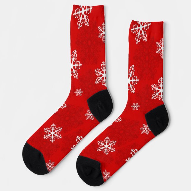 Schneeflockenmuster Socken (Linkes Detail)