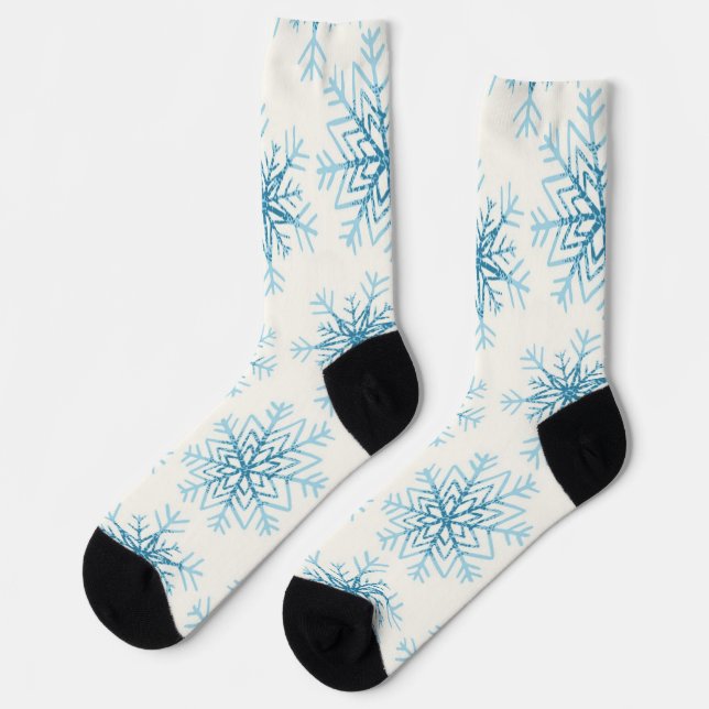 Schneeflockenmuster Socken (Linkes Detail)