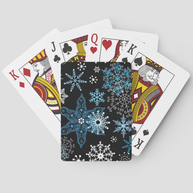 Schneeflockenmuster Spielkarten (Rückseite)