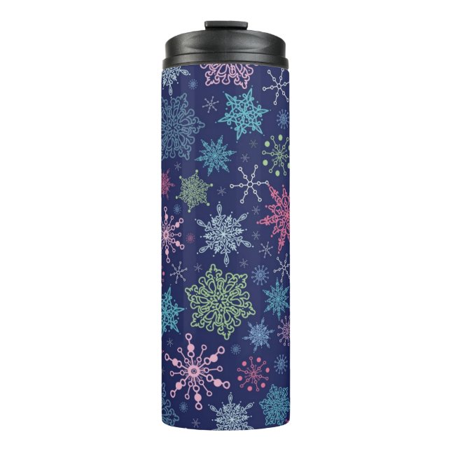 Schneeflockenmuster Thermosbecher (Vorderseite)