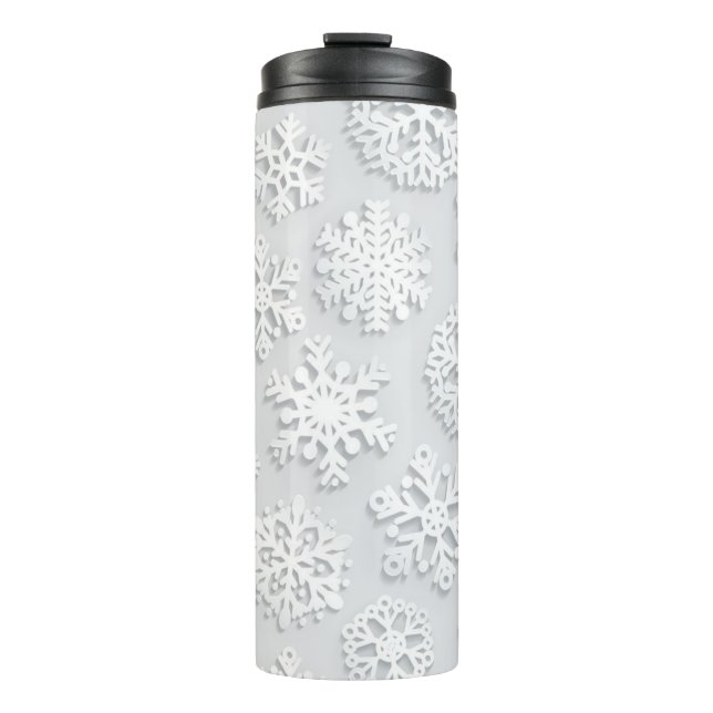 Schneeflockenmuster Thermosbecher (Vorderseite)