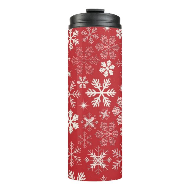 Schneeflockenmuster Thermosbecher (Vorderseite)