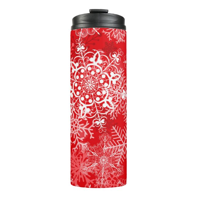 Schneeflockenmuster Thermosbecher (Vorderseite)