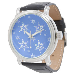 Schneeflockenmuster, Weiße Schneeflocken, Schnee, Armbanduhr