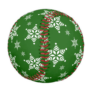 Schneeflockenmuster, weiße Schneeflocken, Schnee, Baseball