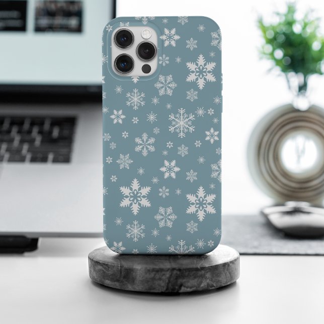 Schneeflockenmuster, weiße Schneeflocken, Schnee,  Case-Mate iPhone Hülle (Von Creator hochgeladen)