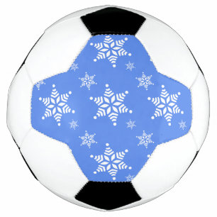 Schneeflockenmuster, weiße Schneeflocken, Schnee,  Fußball