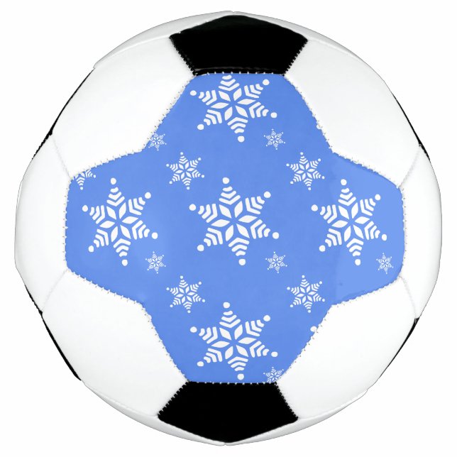 Schneeflockenmuster, weiße Schneeflocken, Schnee,  Fußball (Vorderseite)