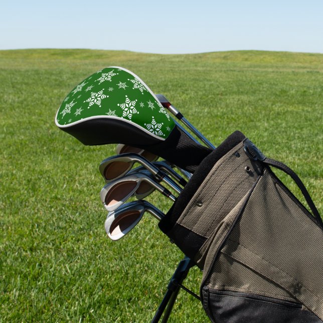 Schneeflockenmuster, weiße Schneeflocken, Schnee,  Golf Headcover (In SItu)