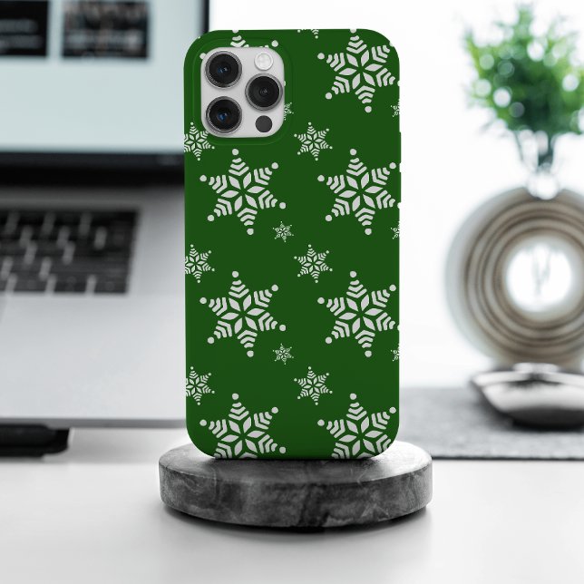 Schneeflockenmuster, weiße Schneeflocken, Schnee,  iPhone Hülle (Von Creator hochgeladen)