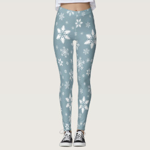 Schneeflockenmuster, weiße Schneeflocken, Schnee,  Leggings