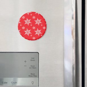 Schneeflockenmuster, weiße Schneeflocken, Schnee,  Magnet