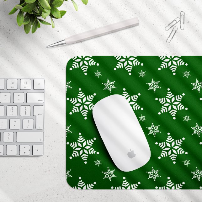 Schneeflockenmuster, weiße Schneeflocken, Schnee,  Mousepad (Von Creator hochgeladen)