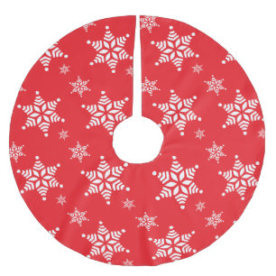 Schneeflockenmuster, weiße Schneeflocken, Schnee, Polyester Weihnachtsbaumdecke