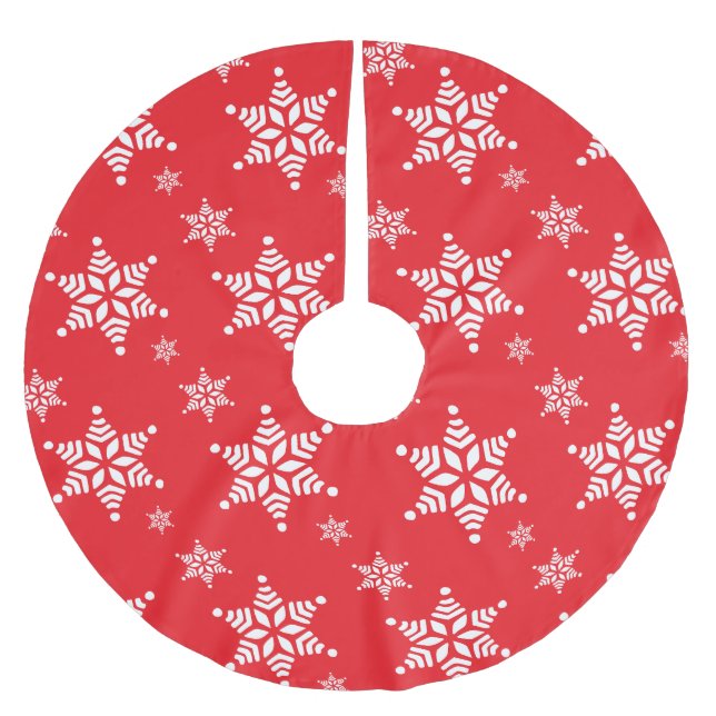 Schneeflockenmuster, weiße Schneeflocken, Schnee,  Polyester Weihnachtsbaumdecke (Vorderseite)