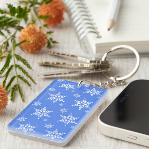 Schneeflockenmuster, Weiße Schneeflocken, Schnee, Schlüsselanhänger