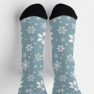 Schneeflockenmuster, weiße Schneeflocken, Schnee,  Socken