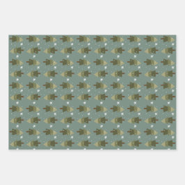 Schneeflockenpapier, Set von 3 Blättern Geschenkpapier Set