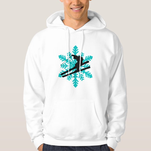 Schneeflockeskifahren Hoodie (Vorderseite)