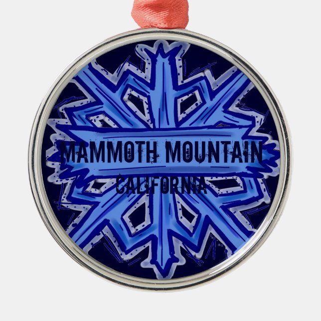 Schneeflockeverzierung Mammoth Mountain Silbernes Ornament (Vorne)