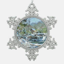 Schneeflockeverzierung mit Bild der Schneeflocken Zinn-Ornament