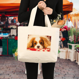 Schneefloh Cavalier King Charles Spaniel Jumbo Stoffbeutel