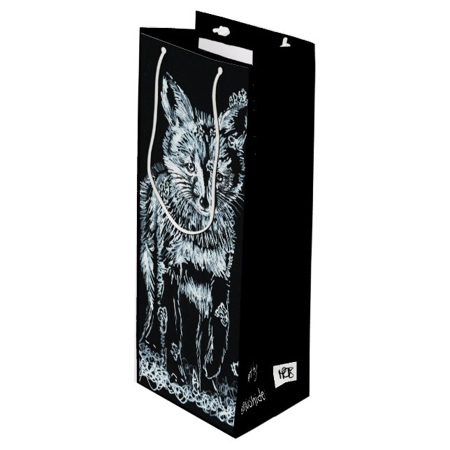 SchneeFox Geschenktüte Für Weinflaschen (Vorderseite Schrägansicht)