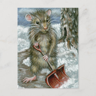 Schneefräse der Ratte Postcard Postkarte