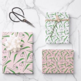 Schneefräulenmuster Geschenkpapier Set
