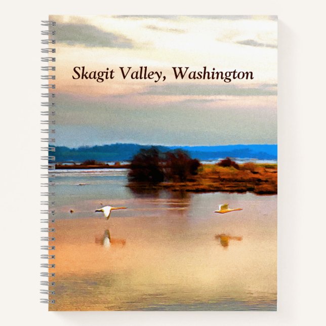 Schneegänse im Skagital Notizbuch (Vorderseite)