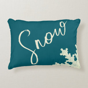 Schneegarantie blaue Tonschiefer und Butter elegan Dekokissen