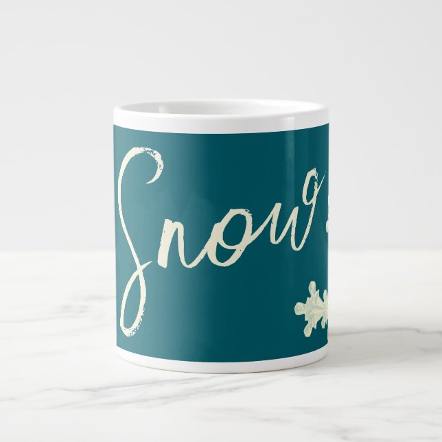 Schneegarantie blaue Tonschiefer und Butter elegan Jumbo-Tasse (Vorderseite)