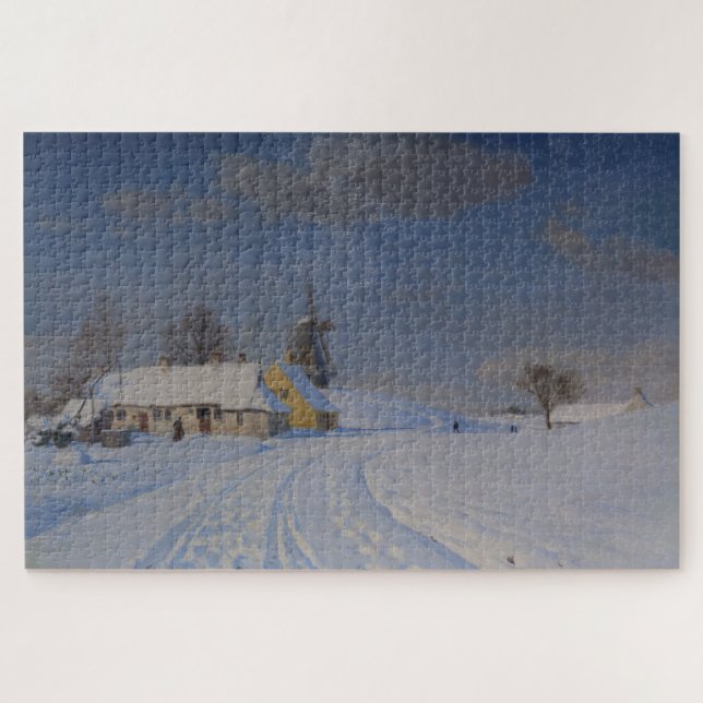 Schneegebiet im Winter (nach H.A. Brendekilde) Puzzle (Horizontal)
